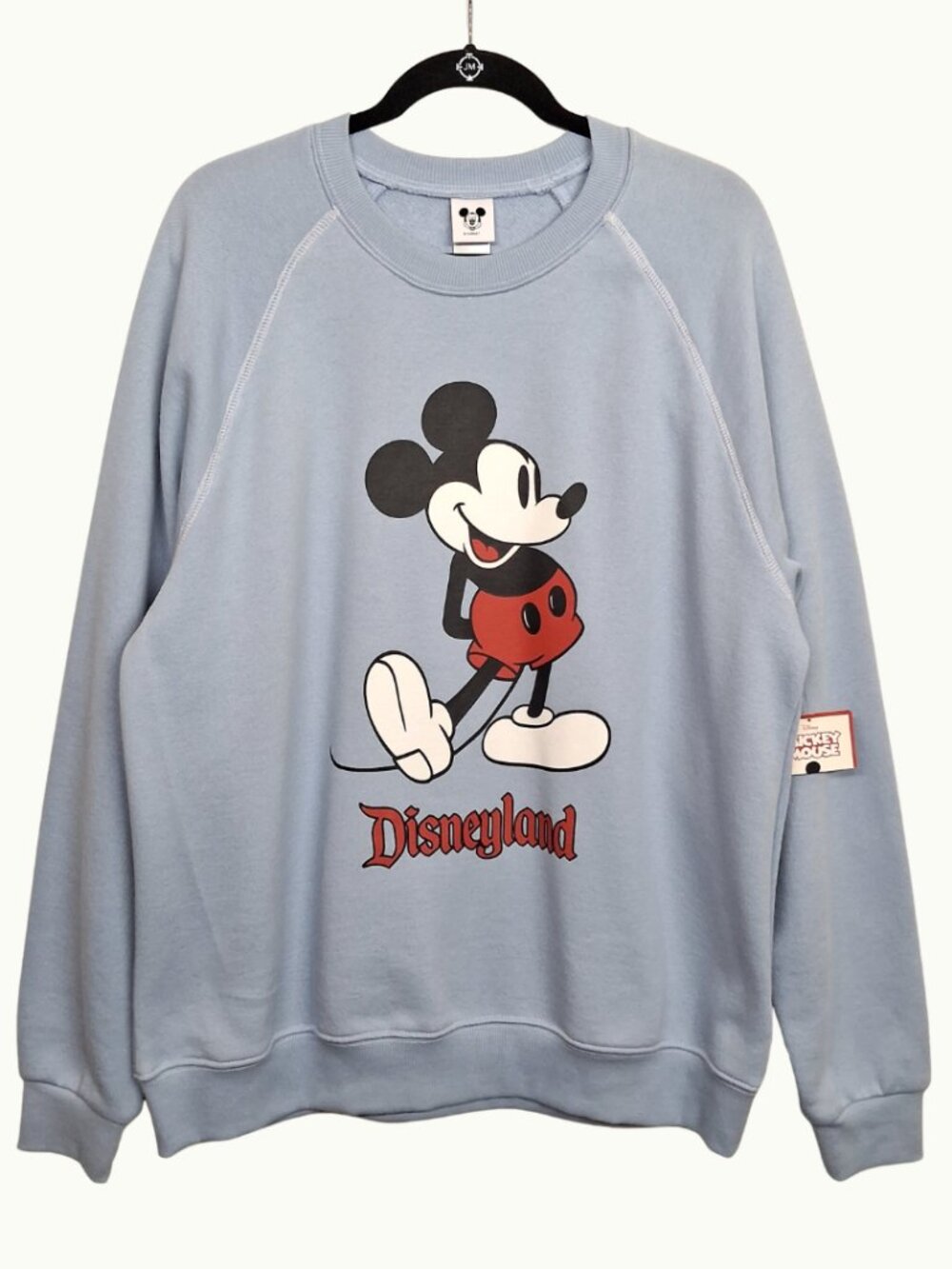 DISNEYLAND Mickey Mouse Crewneck Sweatshirt Light Blue Long Sleeve Large NWT